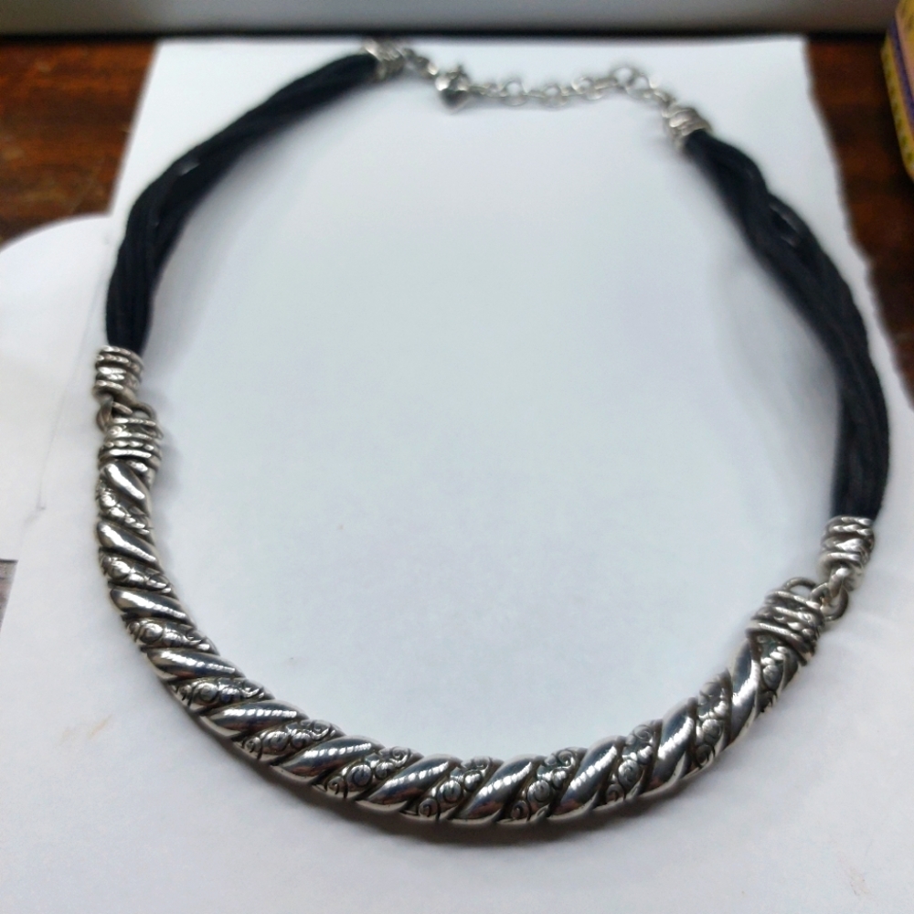 Brighton silver and leather necklace